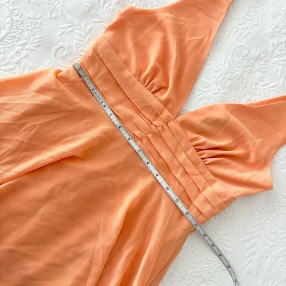 NWOT Lulus Celebration Time Light Orange Sleeveless Tiered Midi Dress Small - Picture 7 of 7